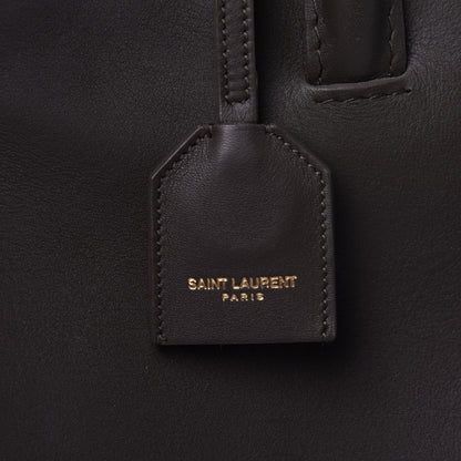 Saint Laurent Calfskin Suede Small Monogram Downtown Cabas Earth 12 of 12