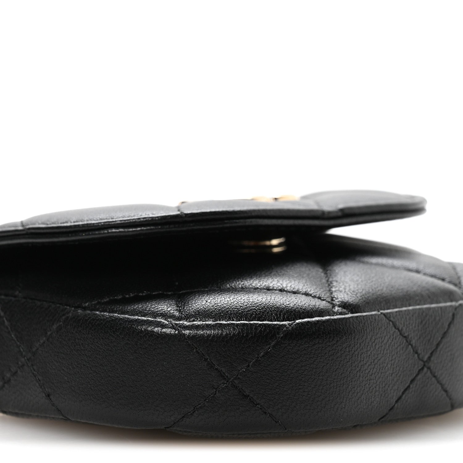 Chanel Lambskin Quilted Pearl Top Handle Clutch With Chain Black 10 of 11