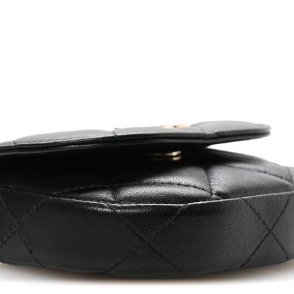 Chanel Lambskin Quilted Pearl Top Handle Clutch With Chain Black 10 of 11