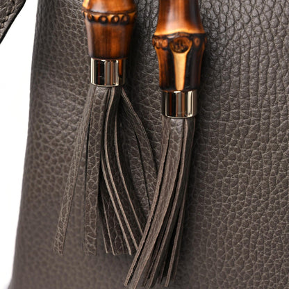 Gucci Calfskin Large Bamboo Tassel Top Handle Tote Brown 17 of 19