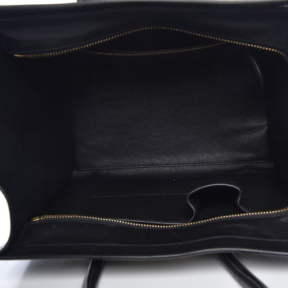 Celine Smooth Calfskin Shrunken Lambskin Mini Bi-Color Luggage Black White 5 of 12