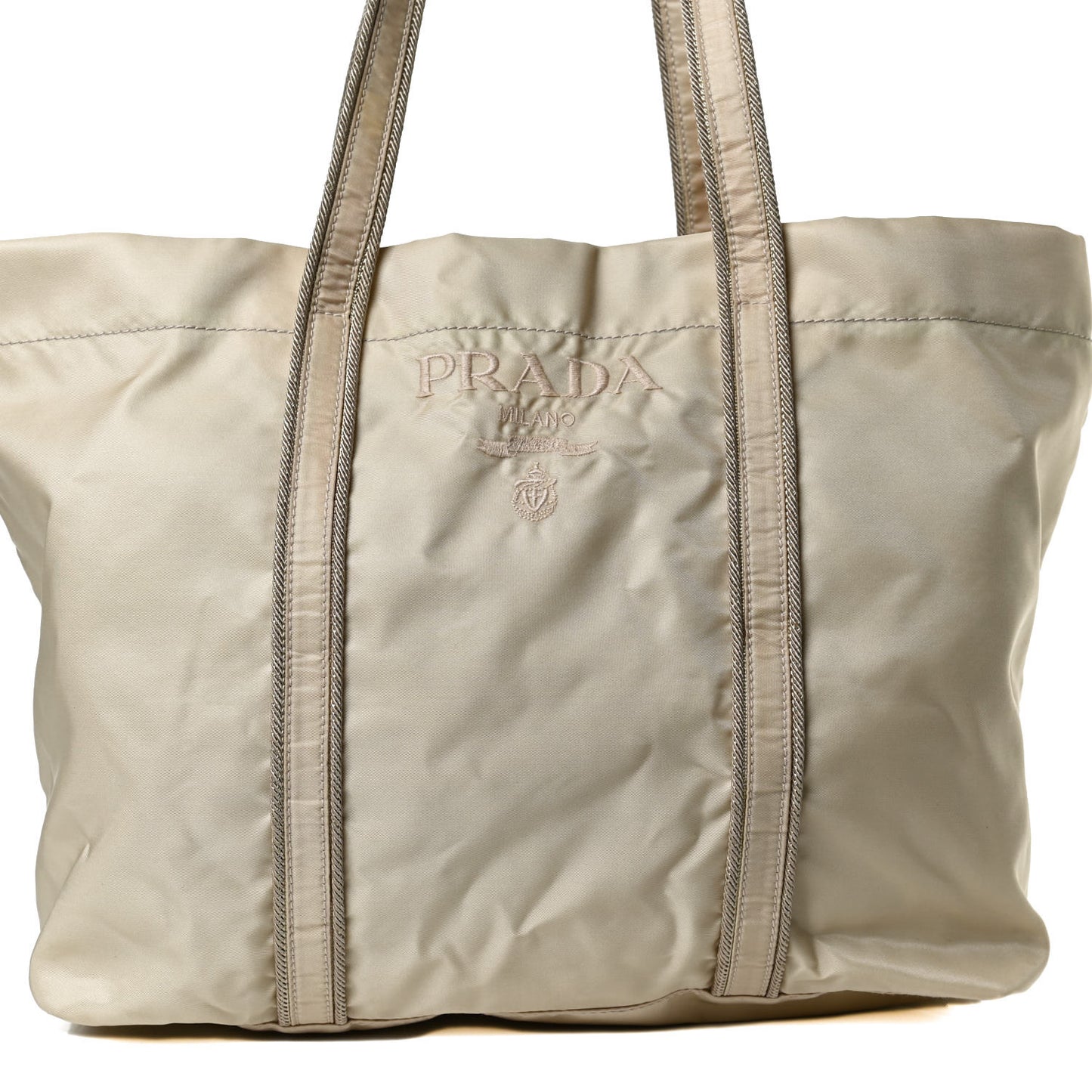Tessuto Nylon Logo Tote Lino