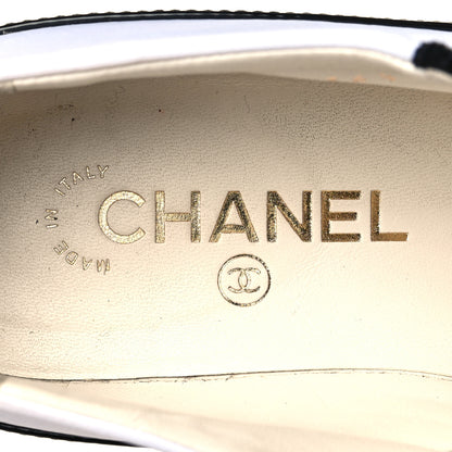 Chanel Nylon Suede Patent Calfskin CC Captoe Lace Up Oxfords 36.5 White Black 8 of 13