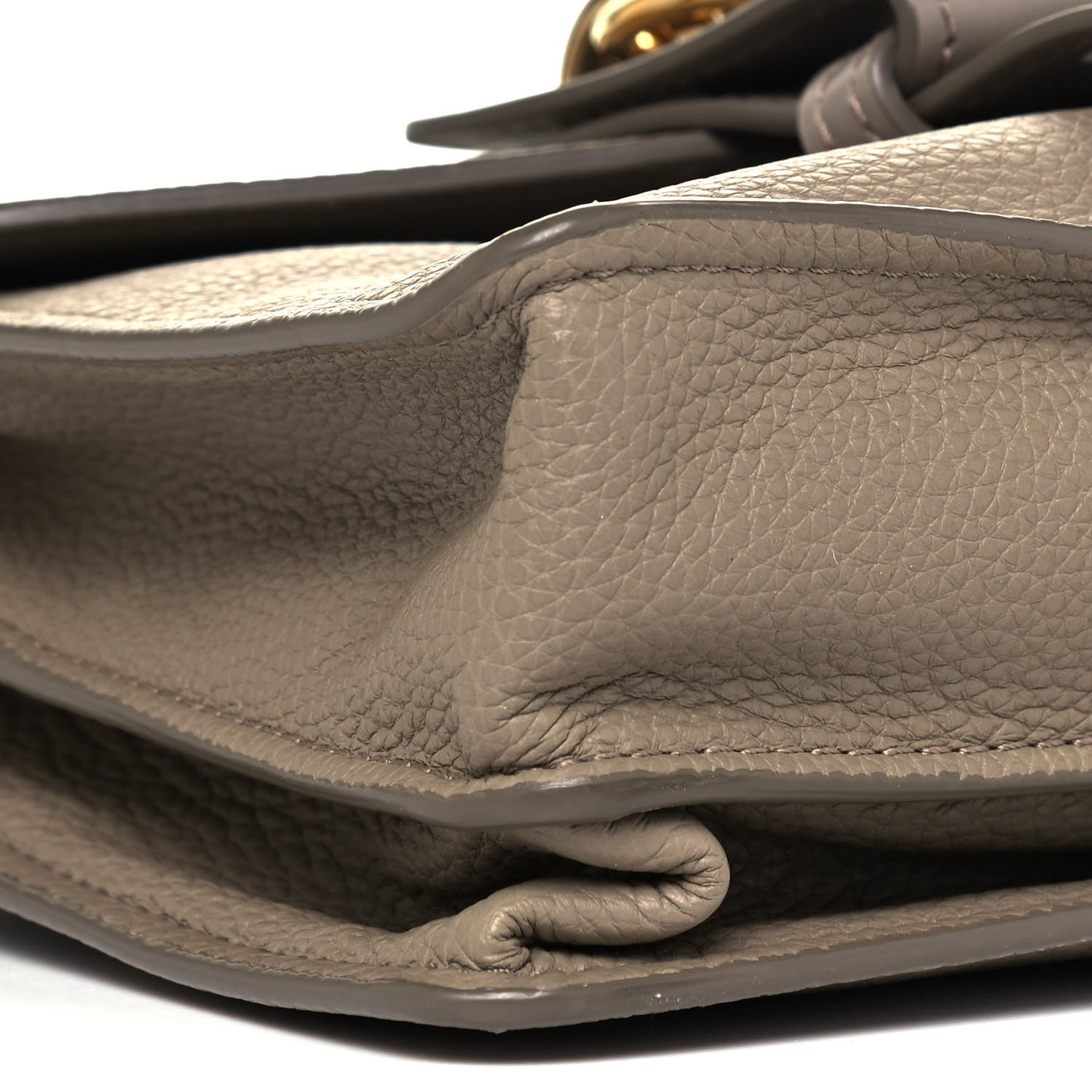 Shiny Grained Calfskin Small Aby Day Shoulder Bag Motty Grey