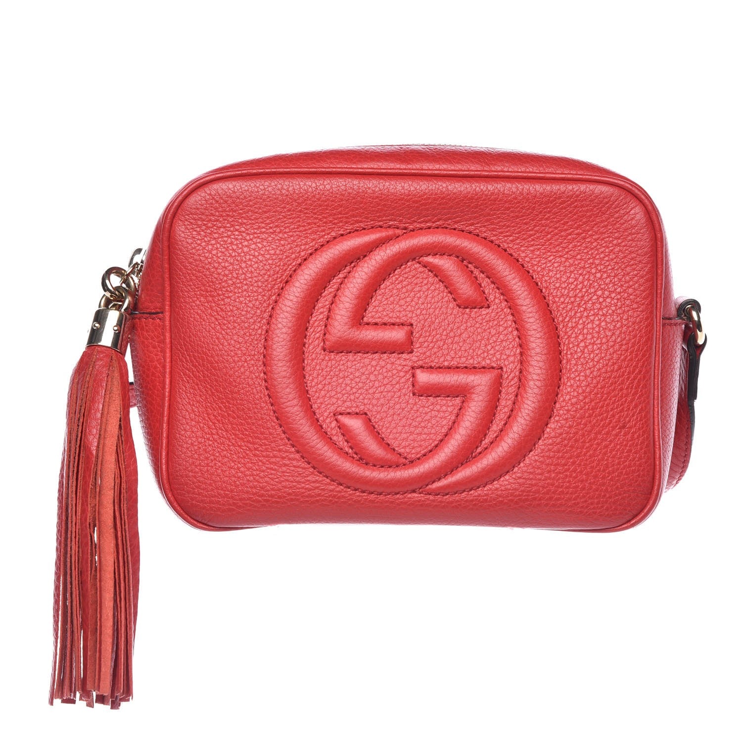 Gucci Pebbled Calfskin Small Soho Disco Bag Tabasco Red 1 of 8