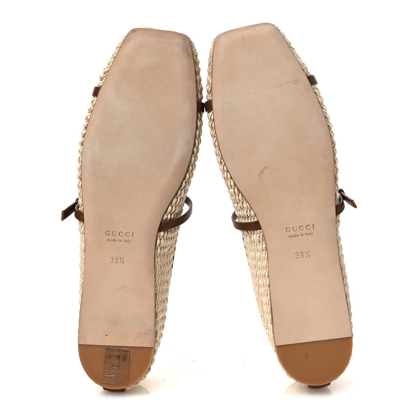 Raffia Nappa Horsebit Ballerina Flats 38.5 Natural Sundial