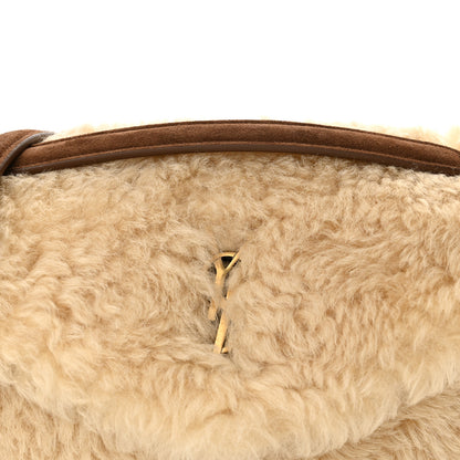 Saint Laurent Shearling Calypso Crossbody Crema Naturel Dark Cigar 8 of 10