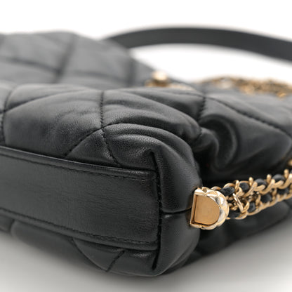 Chanel Lambskin Quilted Crush on Chains Hobo Black 10 of 10