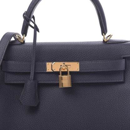 Hermes Togo Kelly Retourne 28 Bleu Nuit 8 of 11