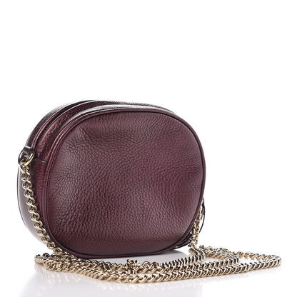 Gucci Metallic Cellarius Calfskin Mini Soho Chain Bag Classic Burgundy 3 of 7