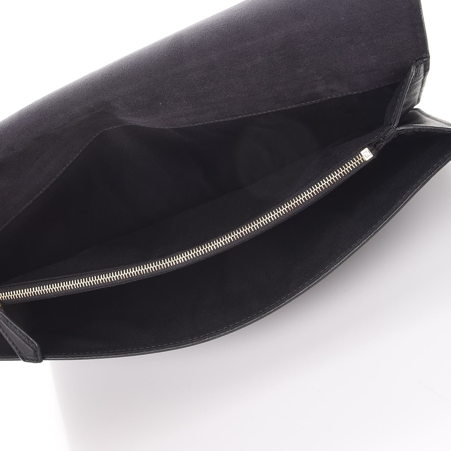Fendi Vitello Flamingo Tube Macro Clutch Black 5 of 9