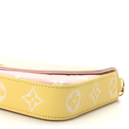 Louis Vuitton Empreinte Spring in the City Felicie Pochette Chain Wallet Pink Beige Yellow 9 of 9
