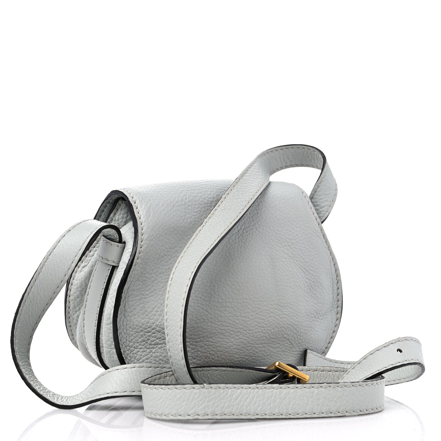 Calfskin Mini Marcie Round Crossbody Bag Faded Blue