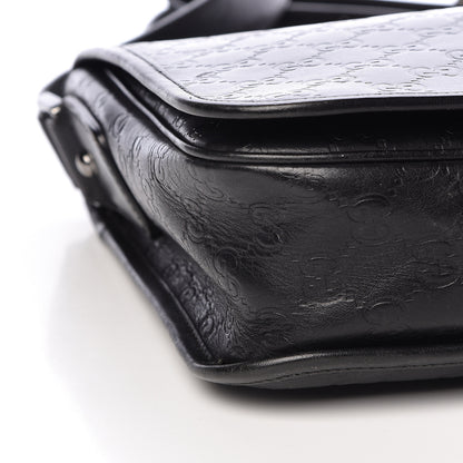 Gucci Guccissima Flap Messenger Bag Black 9 of 10