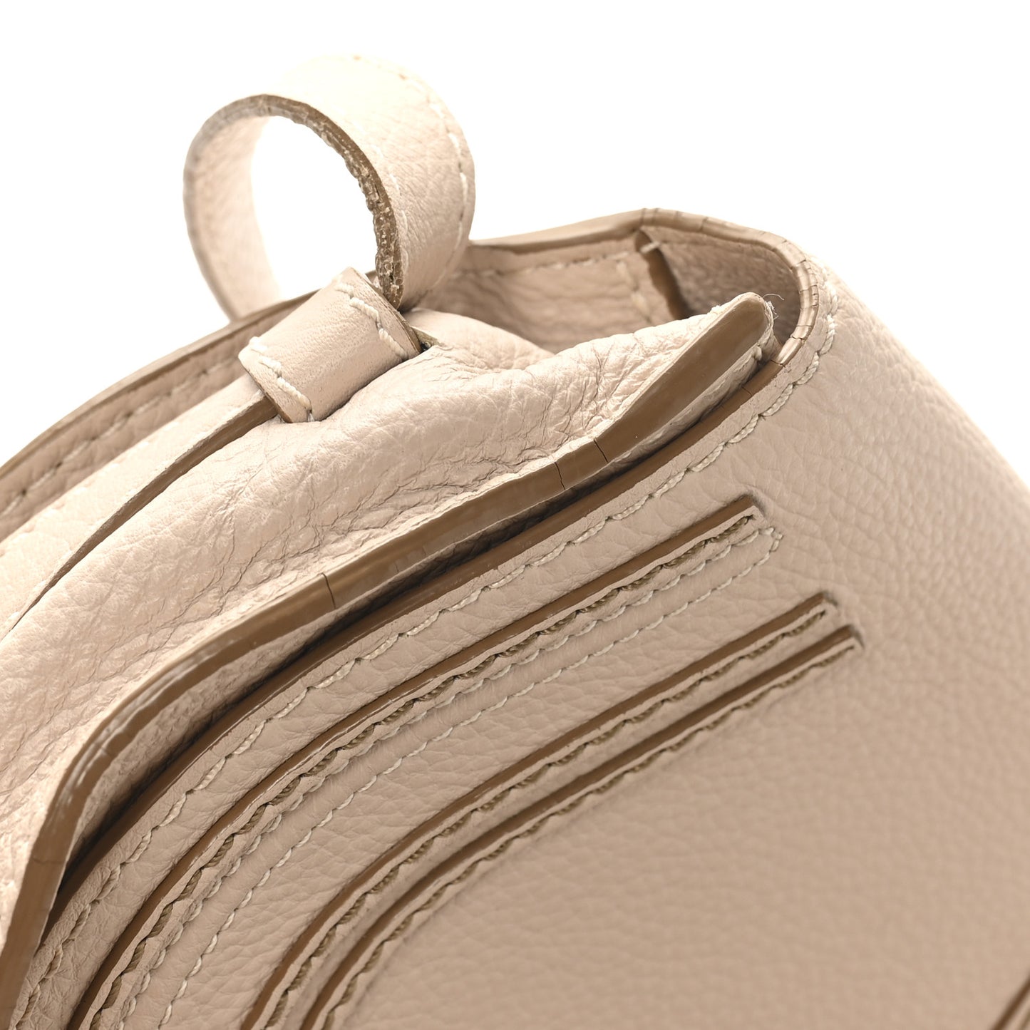 Grained Calfskin Mini Marcie Saddle Bag Blush Nude