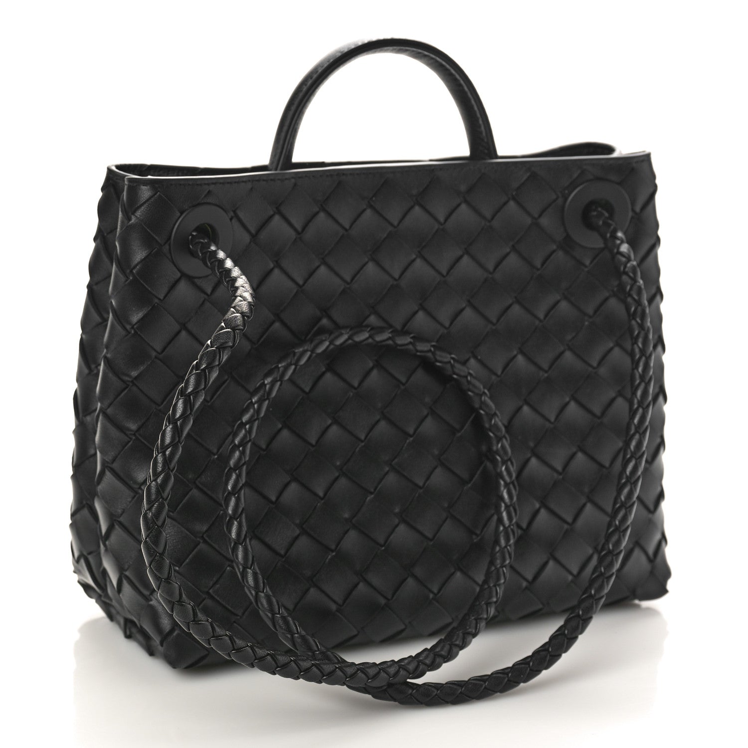 Bottega Veneta Nappa Intrecciato Small Andiamo Shoulder Bag Black 2 of 8