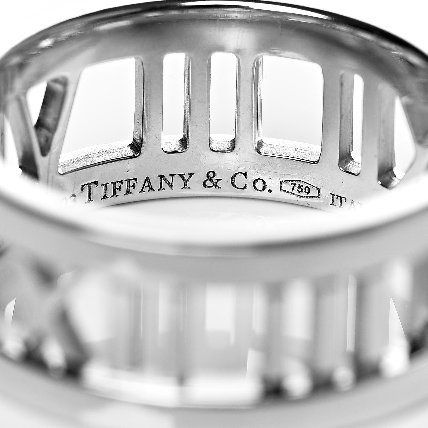 Tiffany 18K White Gold Diamond Open Atlas Ring 54 7 4 of 4