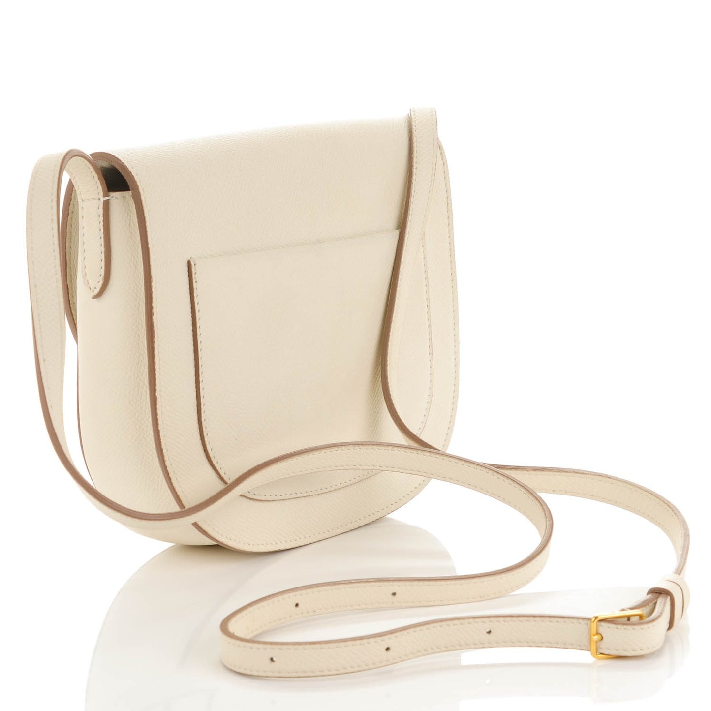 Grained Calfskin Small Trotteur White