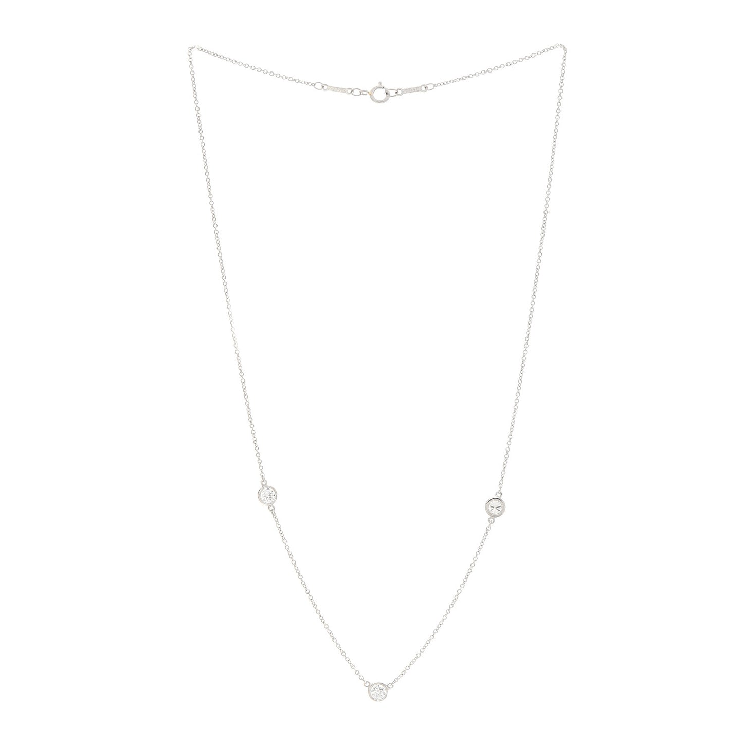 Platinum Diamond 3 Station Diamonds by the Yard Necklace