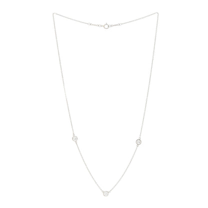 Tiffany Platinum Diamond 3 Station Diamonds by the Yard Necklace 3 of 6
