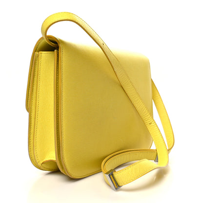 Celine Liege Calfskin Medium Classic Box Flap Bag Fluo Yellow 3 of 14