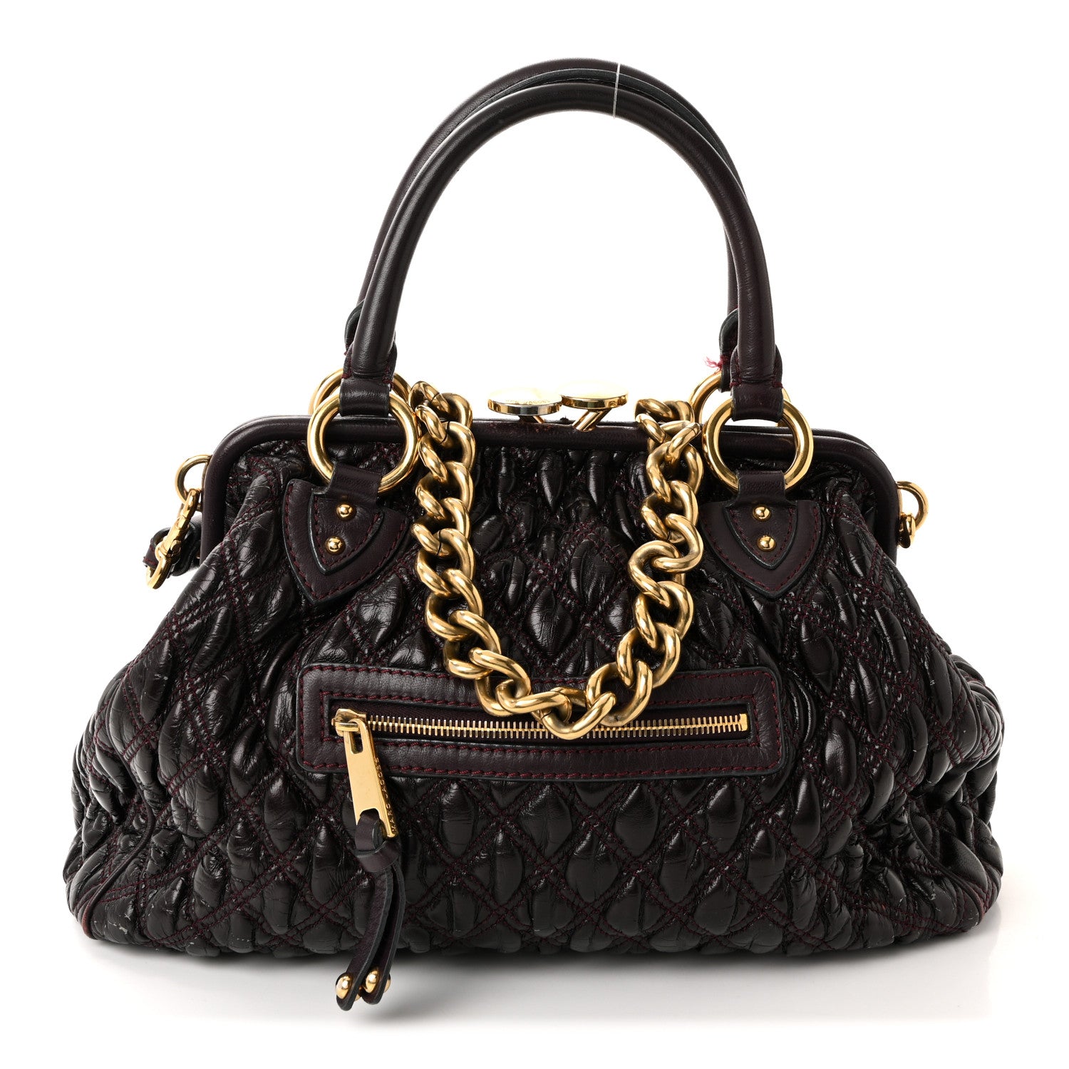 Marc Jacobs Calfskin Quilted Stam Plum 1 of 9