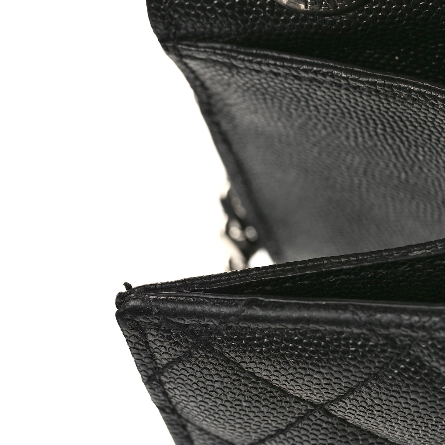 Grain De Poudre Textured Mixed Matelasse Large Triquilt Monogram Satchel Black