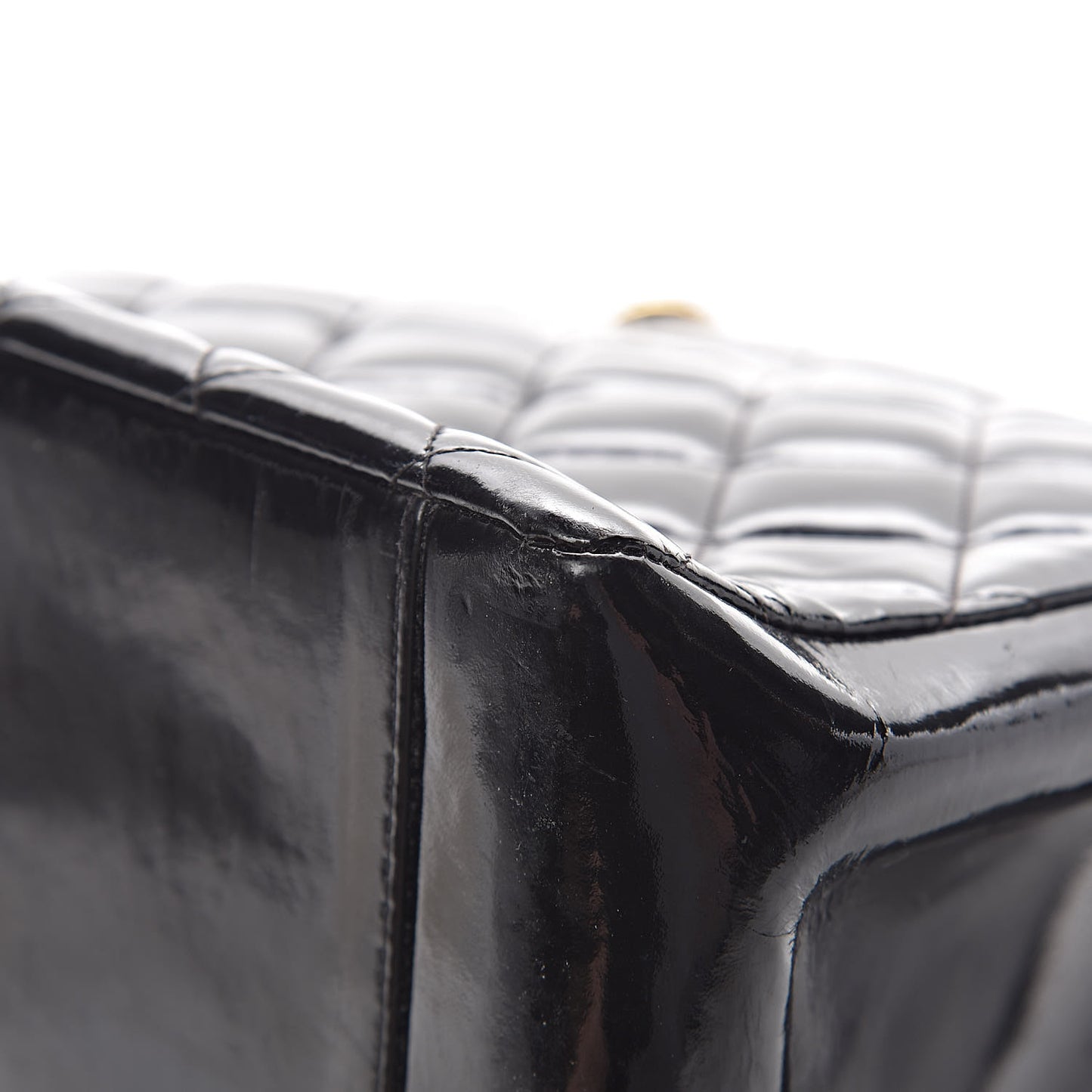 Patent Quilted Grand Shopping Tote GST Black