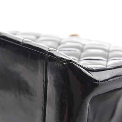 Chanel Patent Quilted Grand Shopping Tote GST Black 22 of 25