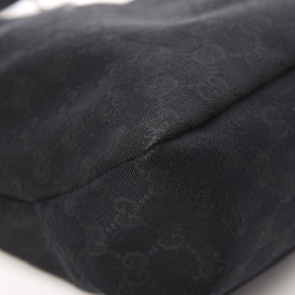 Gucci Monogram Medium Horsebit Chain Hobo Black 9 of 14