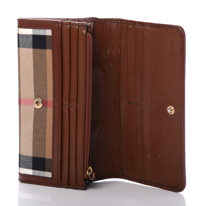 Burberry House Check Bridle Calfskin Penrose Continental Wallet Dark Tan 5 of 9