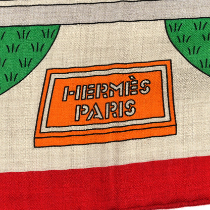 Hermes Cashmere Silk La Maison des Carres Shawl 140 3 of 5