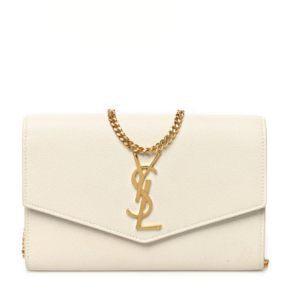 Saint Laurent Grain De Poudre Monogram Uptown Chain Wallet Crema Soft 1 of 14