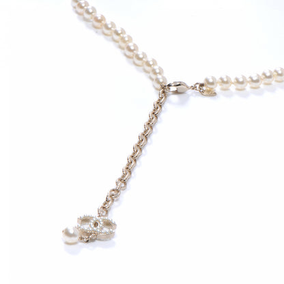 Chanel Classic 16 Inch Pearl Beaded CC Necklace 4 of 6