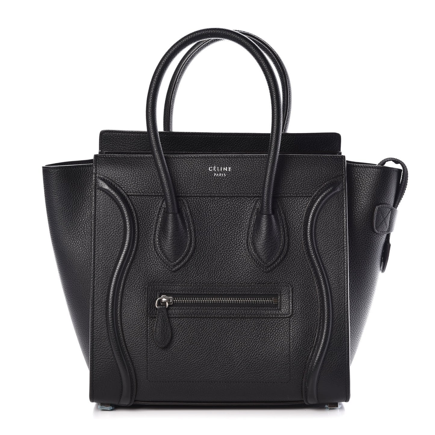 Drummed Calfskin Micro Luggage Black