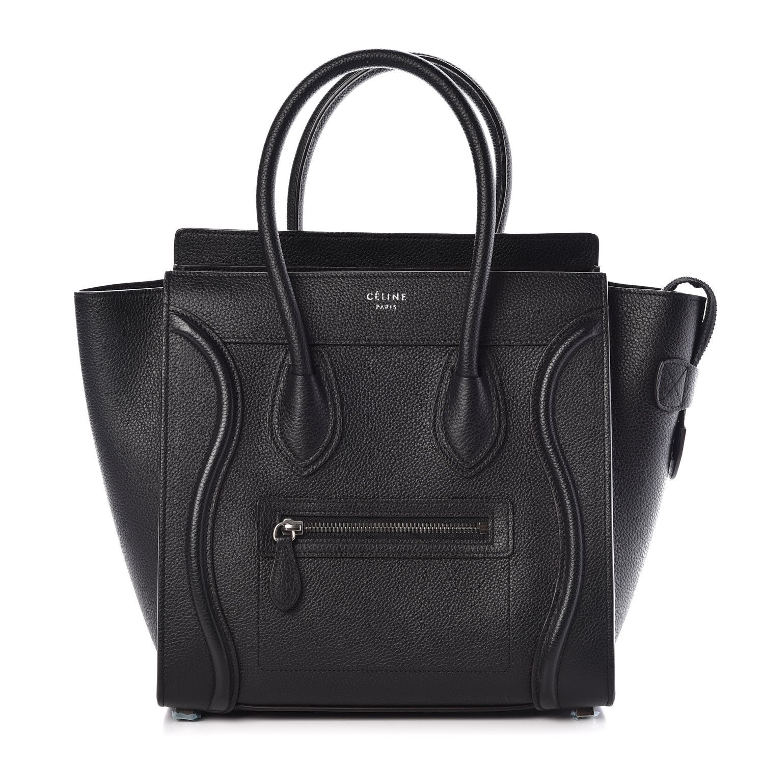 Celine Drummed Calfskin Micro Luggage Black 1 of 8