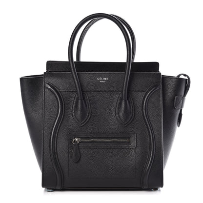 Celine Drummed Calfskin Micro Luggage Black 1 of 8