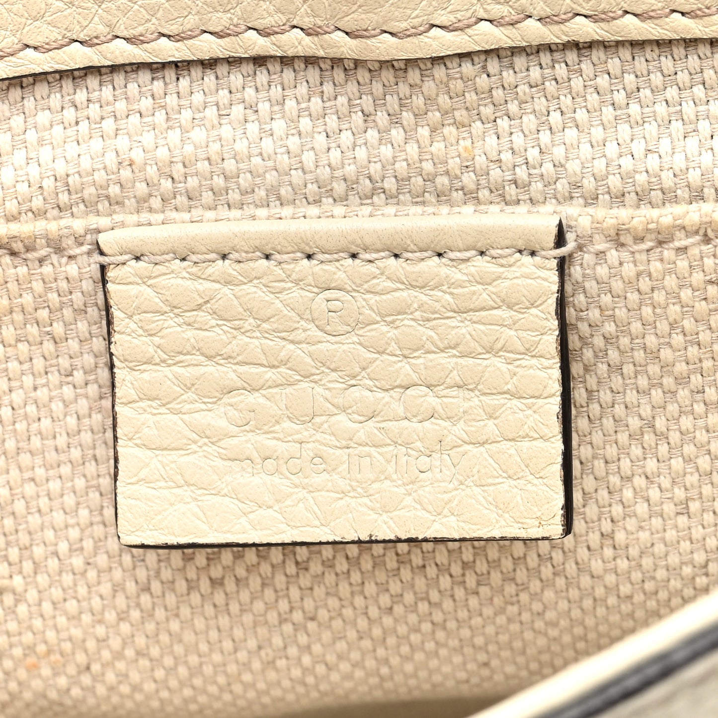 Pebbled Calfskin Small Soho Flap Crossbody Off White
