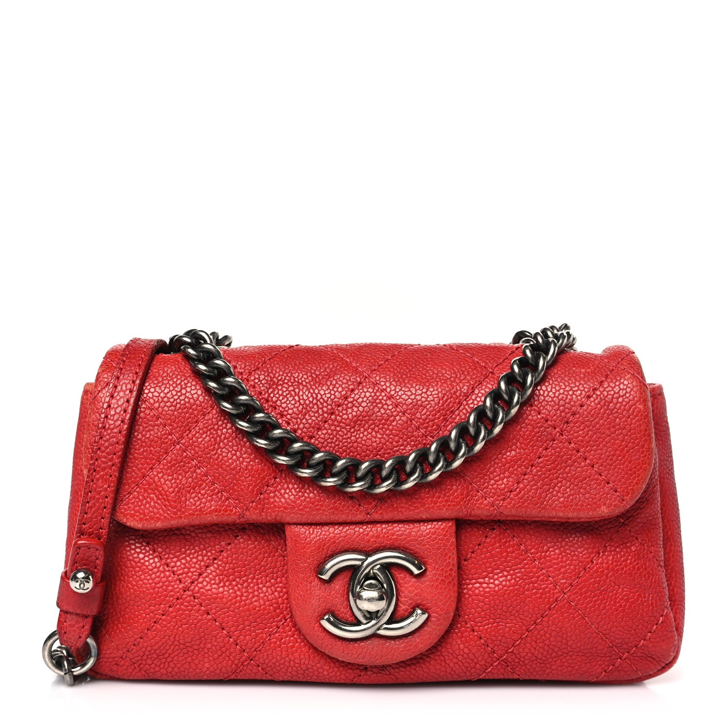 Chanel Caviar Quilted Mini Simply CC Flap Red 1 of 14