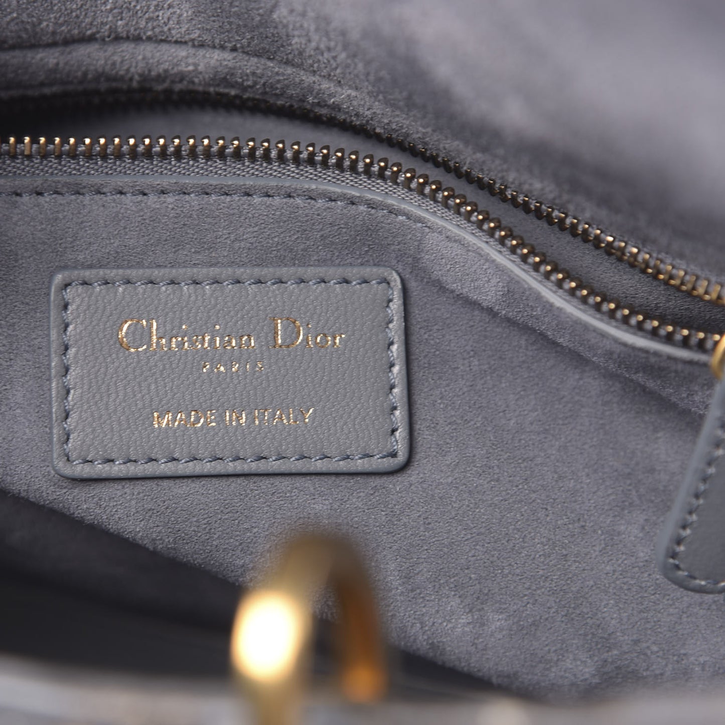 Smooth Calfskin Embroidered I Feel Blue Medium Lady Dior