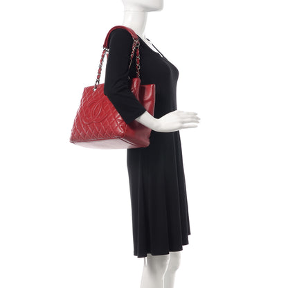 Chanel Caviar Quilted Grand Shopping Tote GST Red 2 of 12