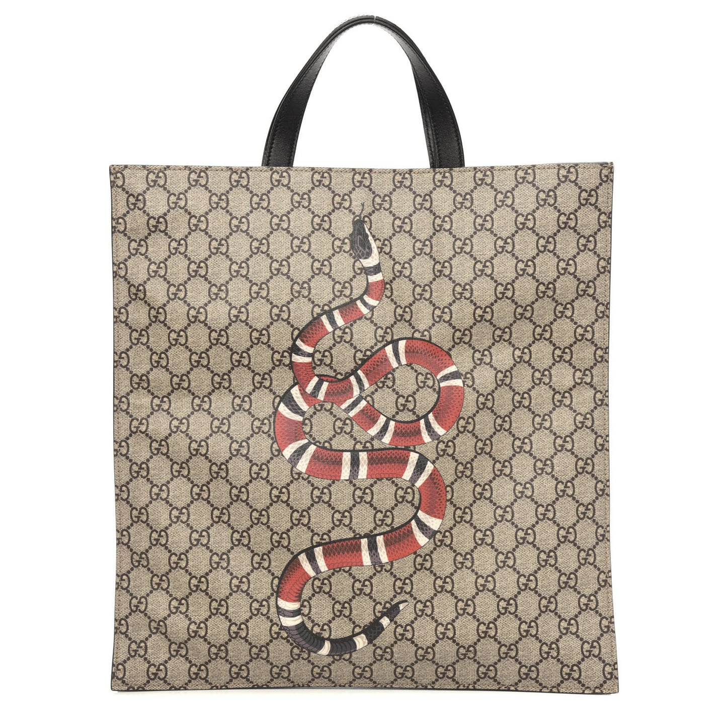 Soft GG Supreme Monogram Kingsnake Vertical Tote Black