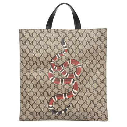 Gucci Soft GG Supreme Monogram Kingsnake Vertical Tote Black 1 of 11