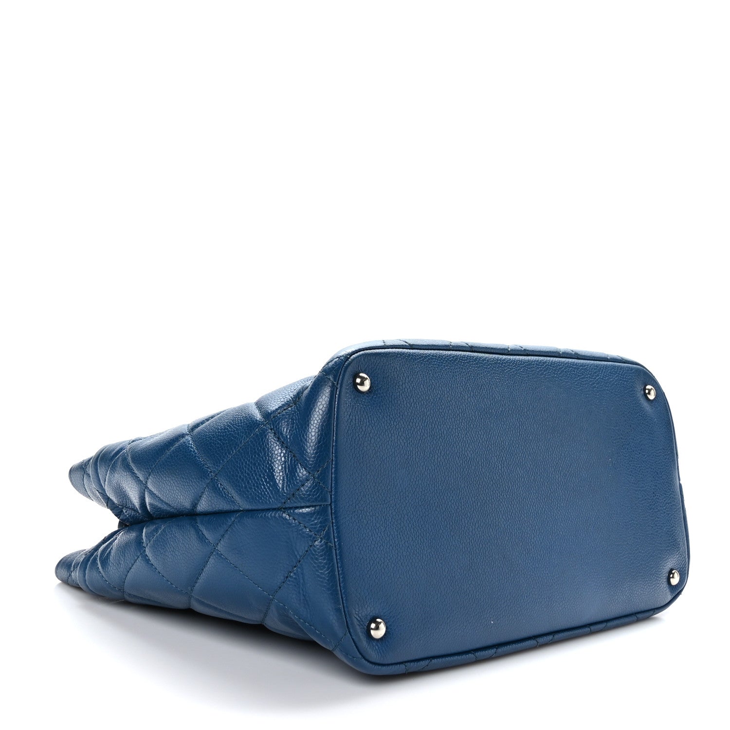 Chanel Caviar Quilted CC Timeless Soft Tote Blue 4 of 9