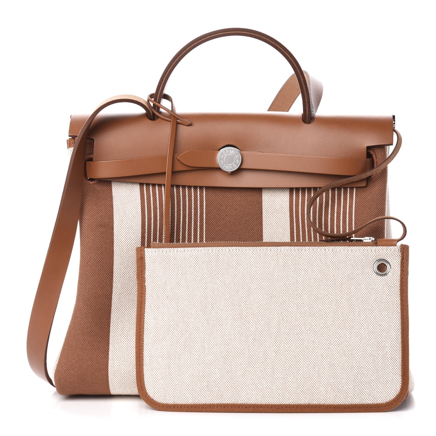 Vache Hunter Toile H Vibration Herbag Zip Retourne 31 PM Fauve Ecru Beige