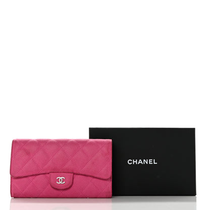Chanel Iridescent Caviar Quilted Long Flap Wallet Dark Pink 14 of 14