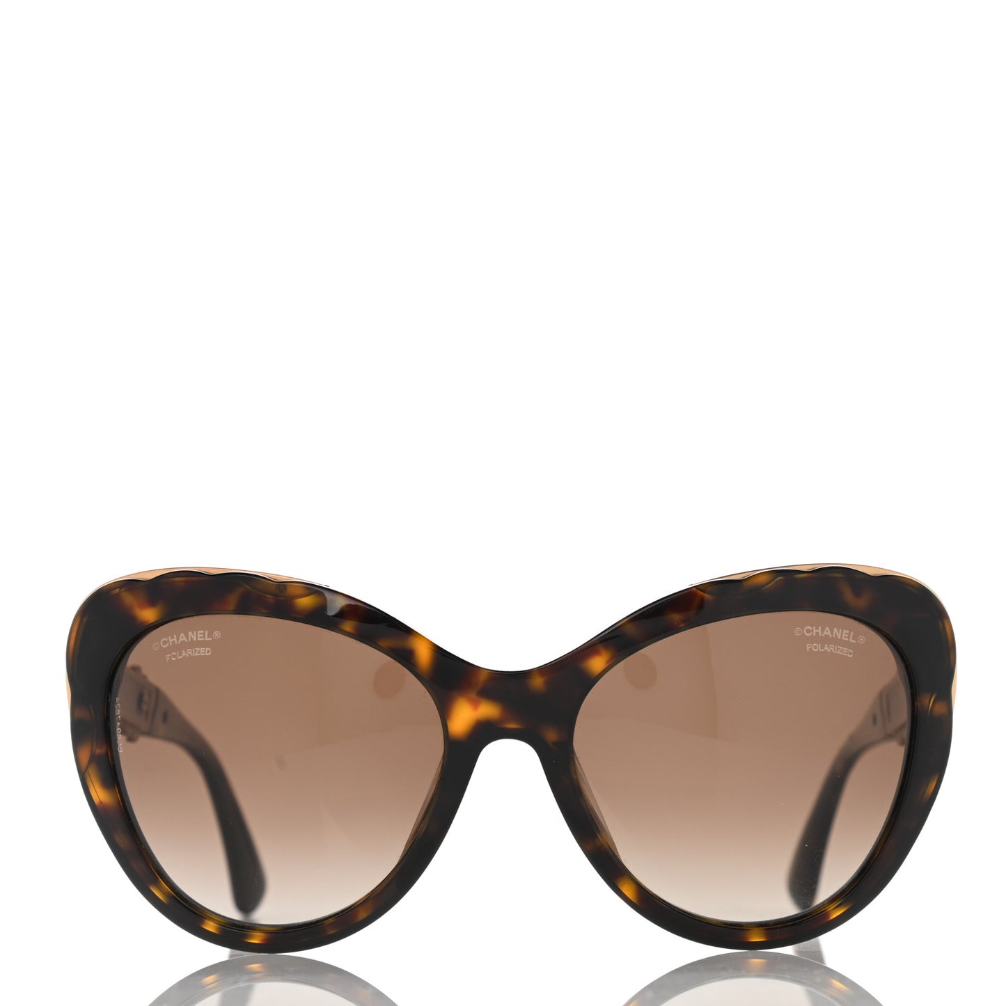 Acetate Polarized Bijou Cat Eye Sunglasses 5354 Black