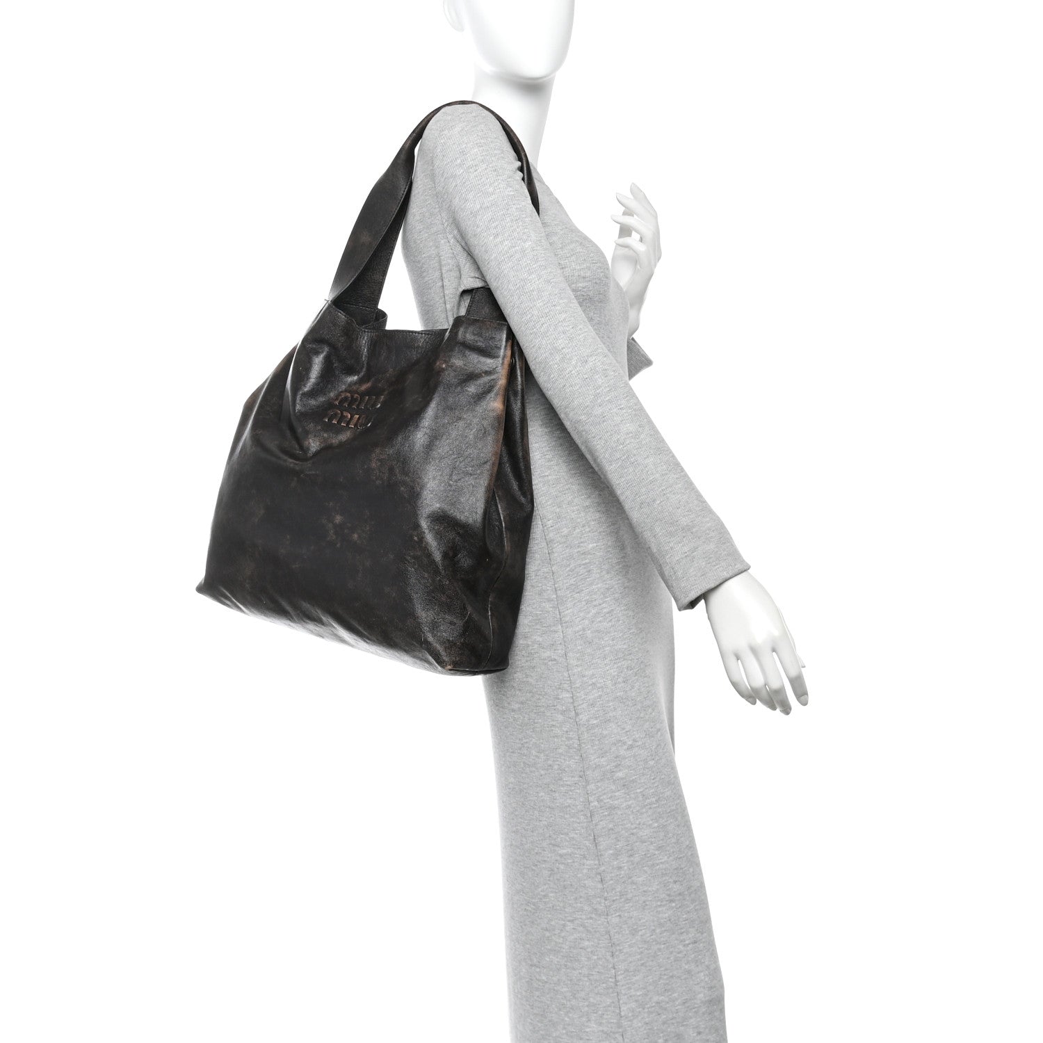 Miu Miu Soft Calf Hobo Bag Brown 2 of 12