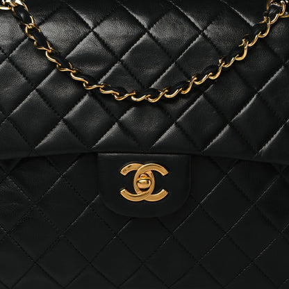 Chanel Lambskin Quilted Medium Double Flap Black 8 of 10
