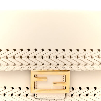 Fendi Vitello King Ceylon Woven Baguette White Ice 8 of 11